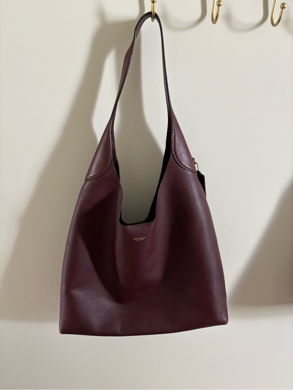 Coach Brooklyn 39 Merlot Leather Hobo Shoulder Bag